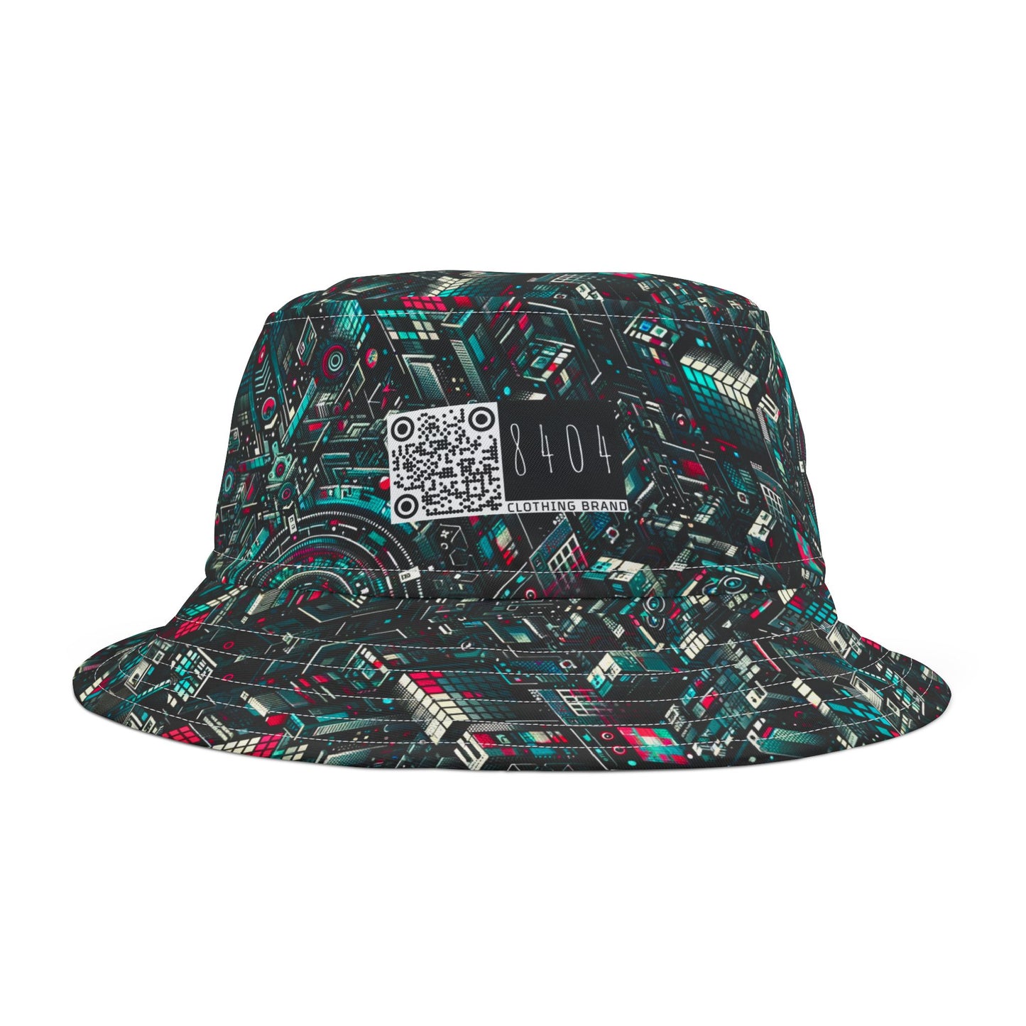 Digital Rebellion Tech-Inspired Streetwear Bucket Hat - 8404 Design-54