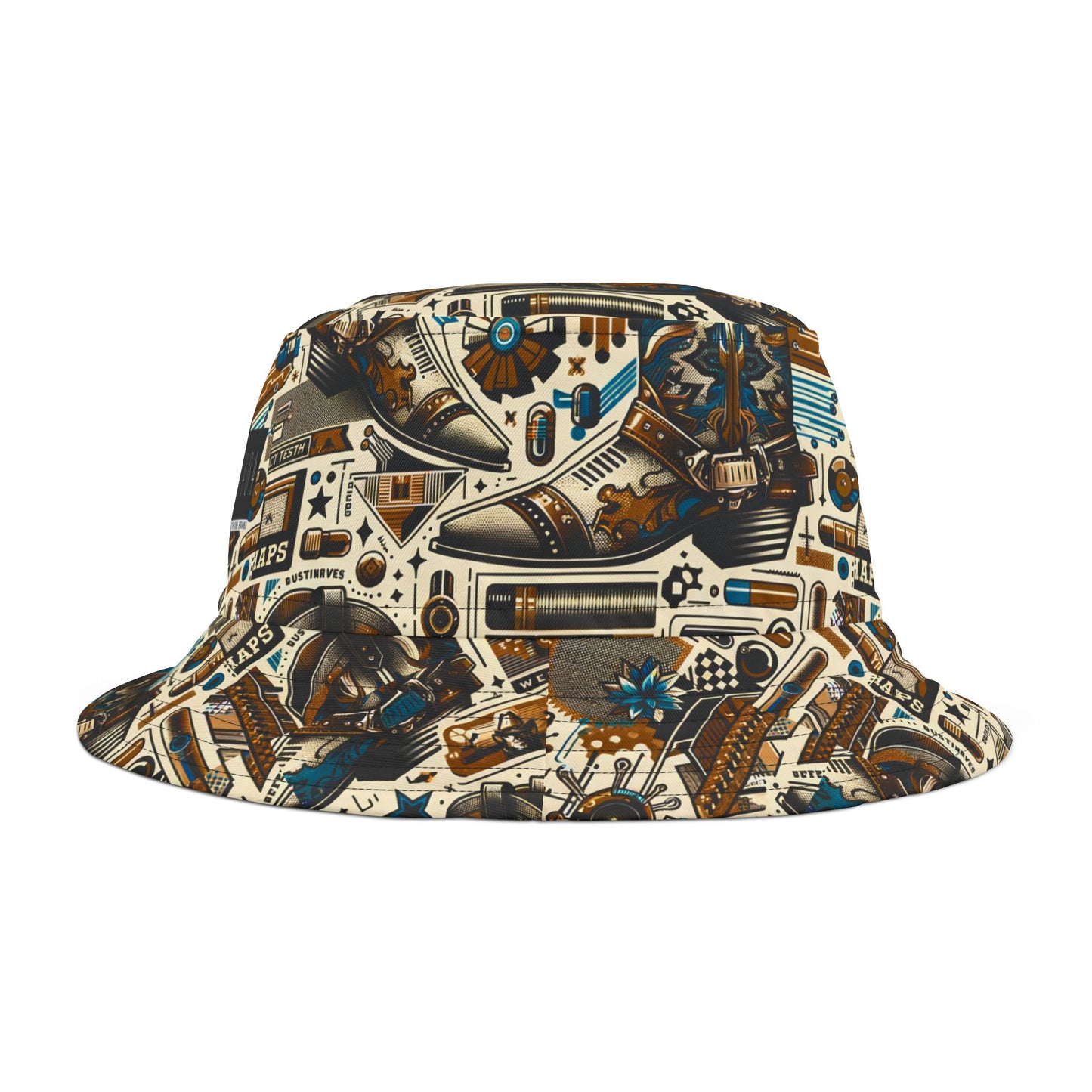 Digital Cowboy Chic Tech-Infused Western Fusion Bucket Hat - 8404 Design-45