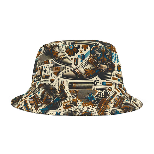 Digital Cowboy Chic Tech-Infused Western Fusion Bucket Hat - 8404 Design-45