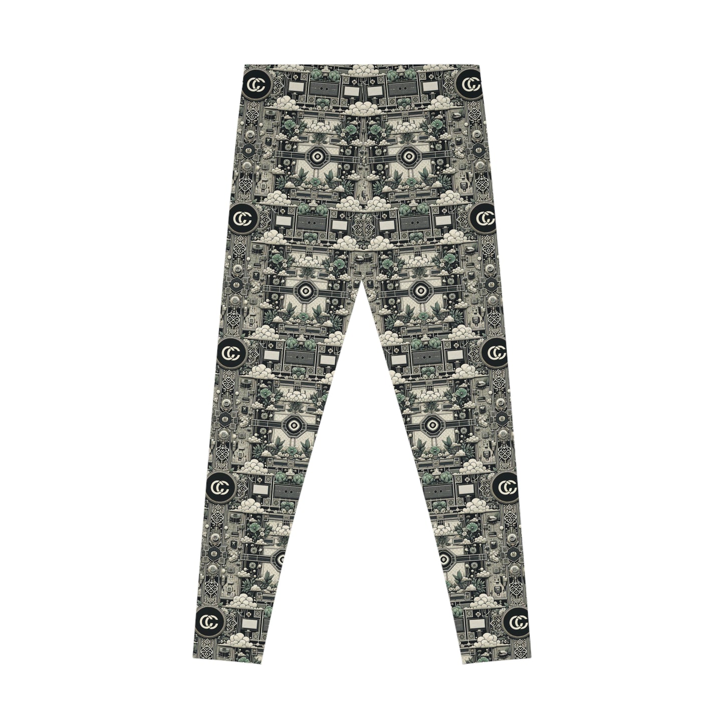 Cyber Garden Party Tech Garden Extravaganza Stretch Leggings - 8404 Design-54