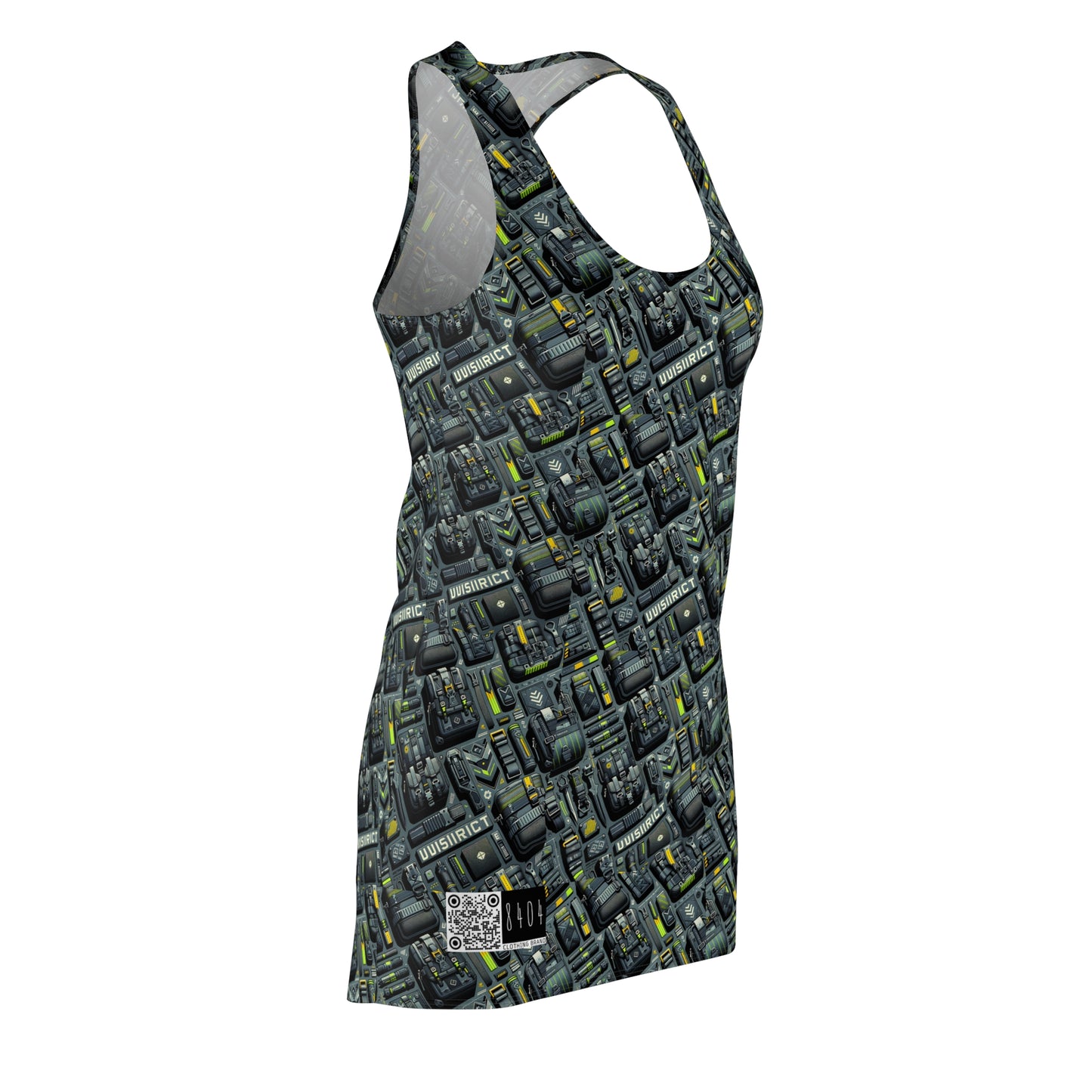 Tech Utility Streetwear Futuristic Tech-Forward Women's Cut & Sew Racerback Dress - 8404 Design-47