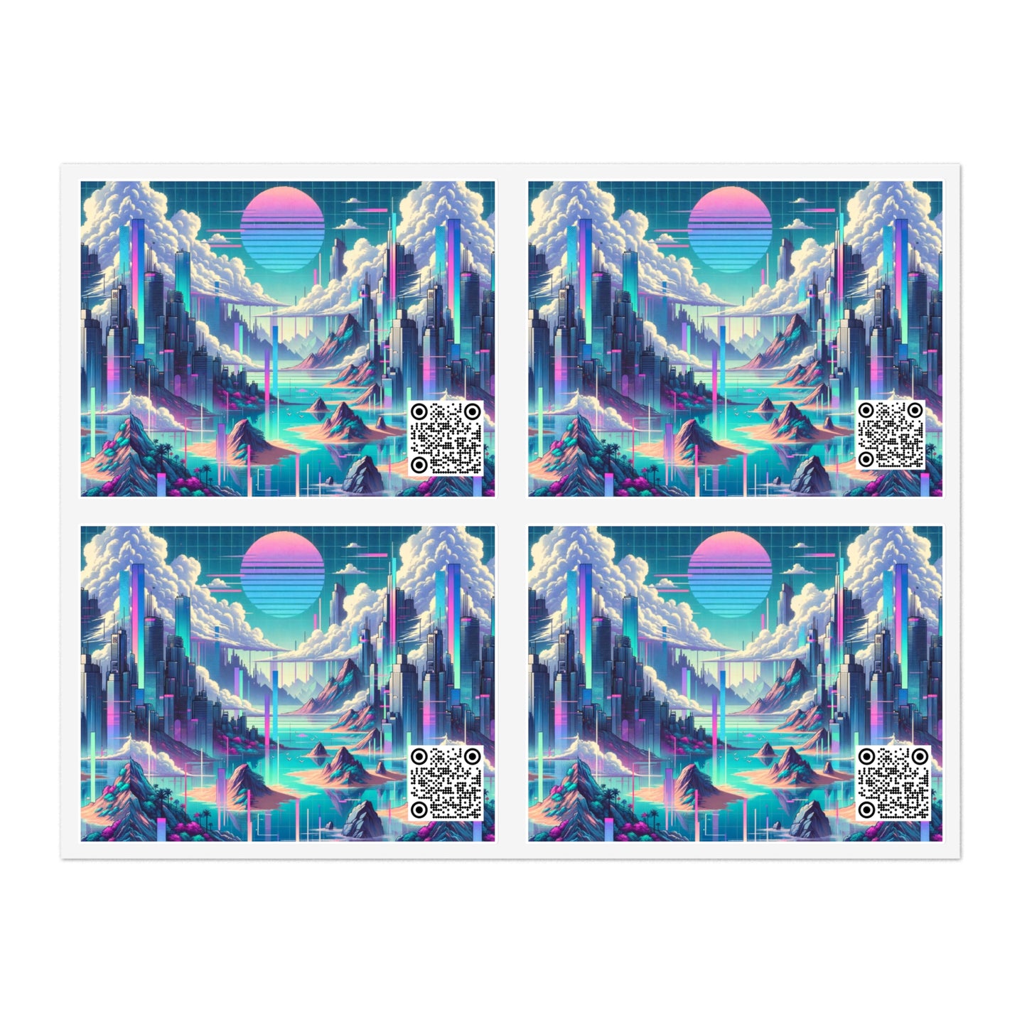 Digital Dreamscapes Digitally-Inspired Streetwear With a Dreamy, Surreal Twist Sticker Sheets - 8404 Design-53