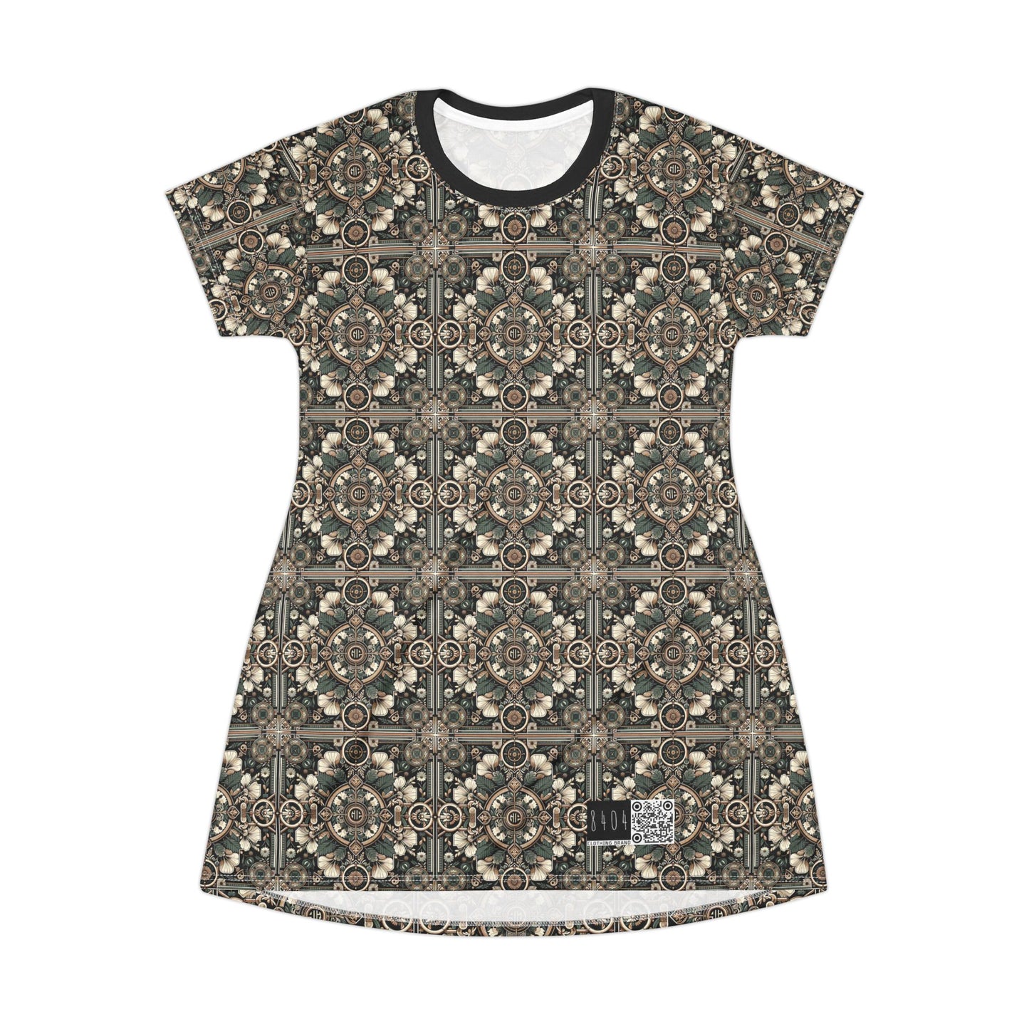 Cyber Garden Party Tech Garden Extravaganza T-Shirt Dress - 8404 Design-66