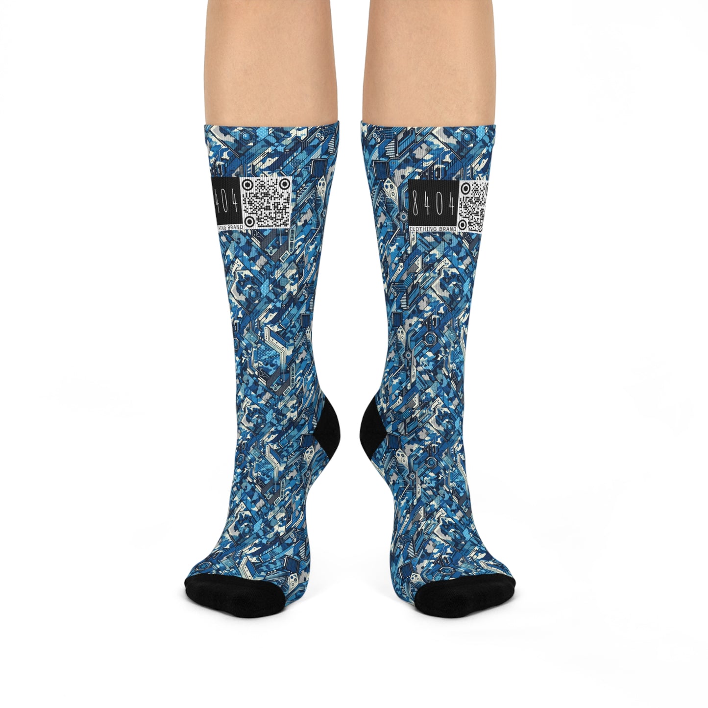 Tech Urban Camo Tech-Forward Streetwear With a Futuristic Military Edge Cushioned Crew Socks - 8404 Design-39