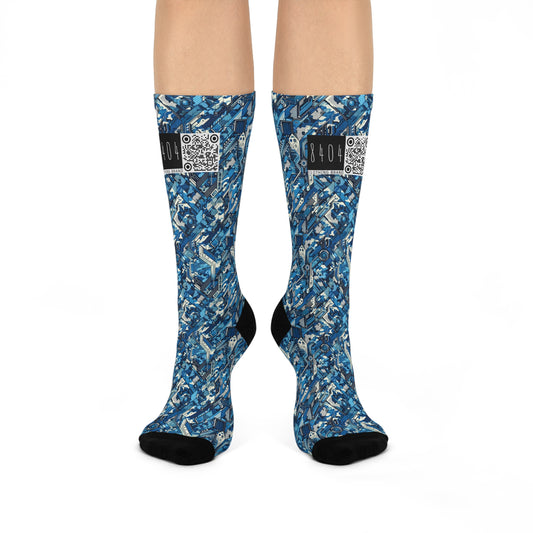 Tech Urban Camo Tech-Forward Streetwear With a Futuristic Military Edge Cushioned Crew Socks - 8404 Design-39