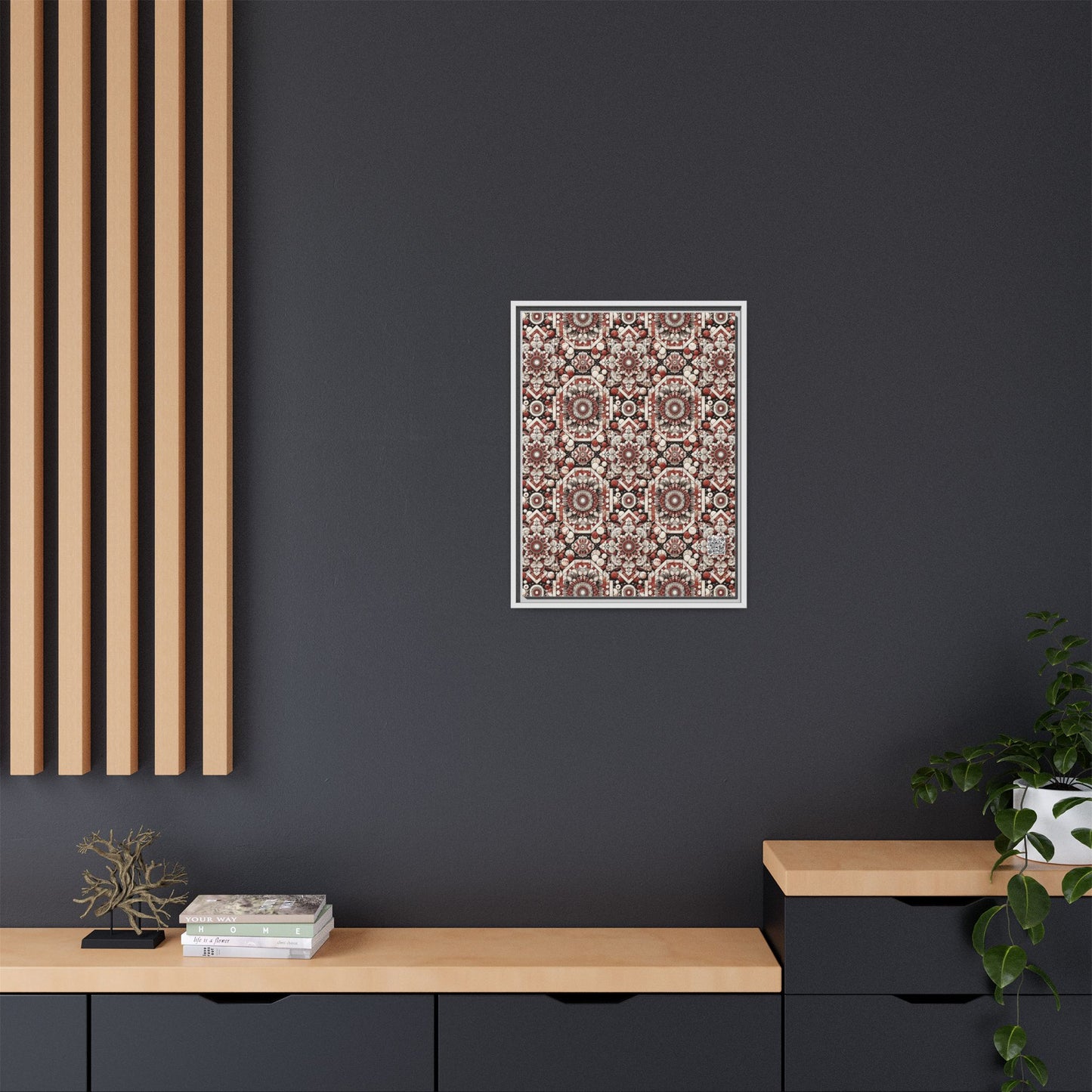 Neo Jomon Sculptural Aesthetics Artisanal Streetwear Matte Canvas, Framed (multi-Color) - 8404 Design-55 A