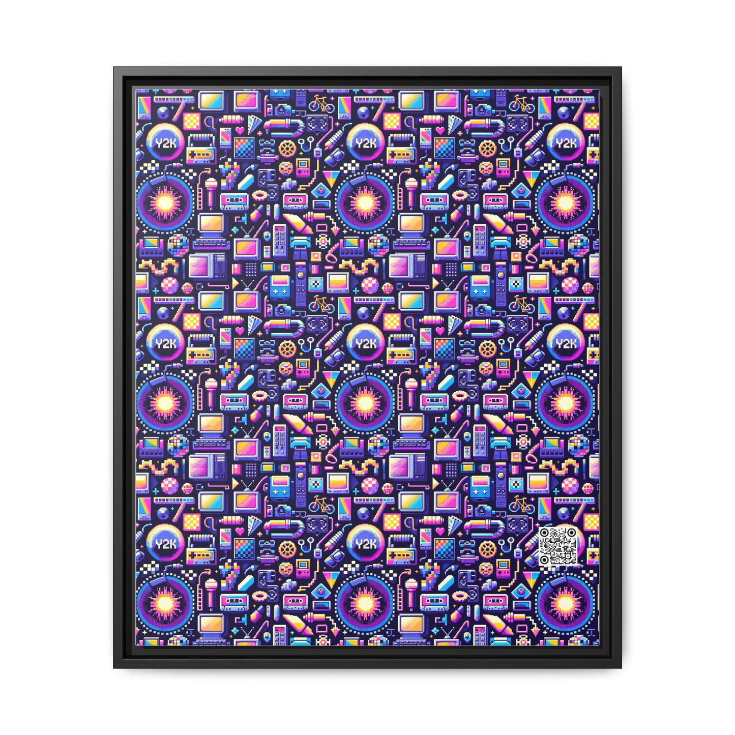 Digital Nostalgia Modern Retro Fusion Matte Canvas, Framed (multi-Color) - 8404 Design-64 B