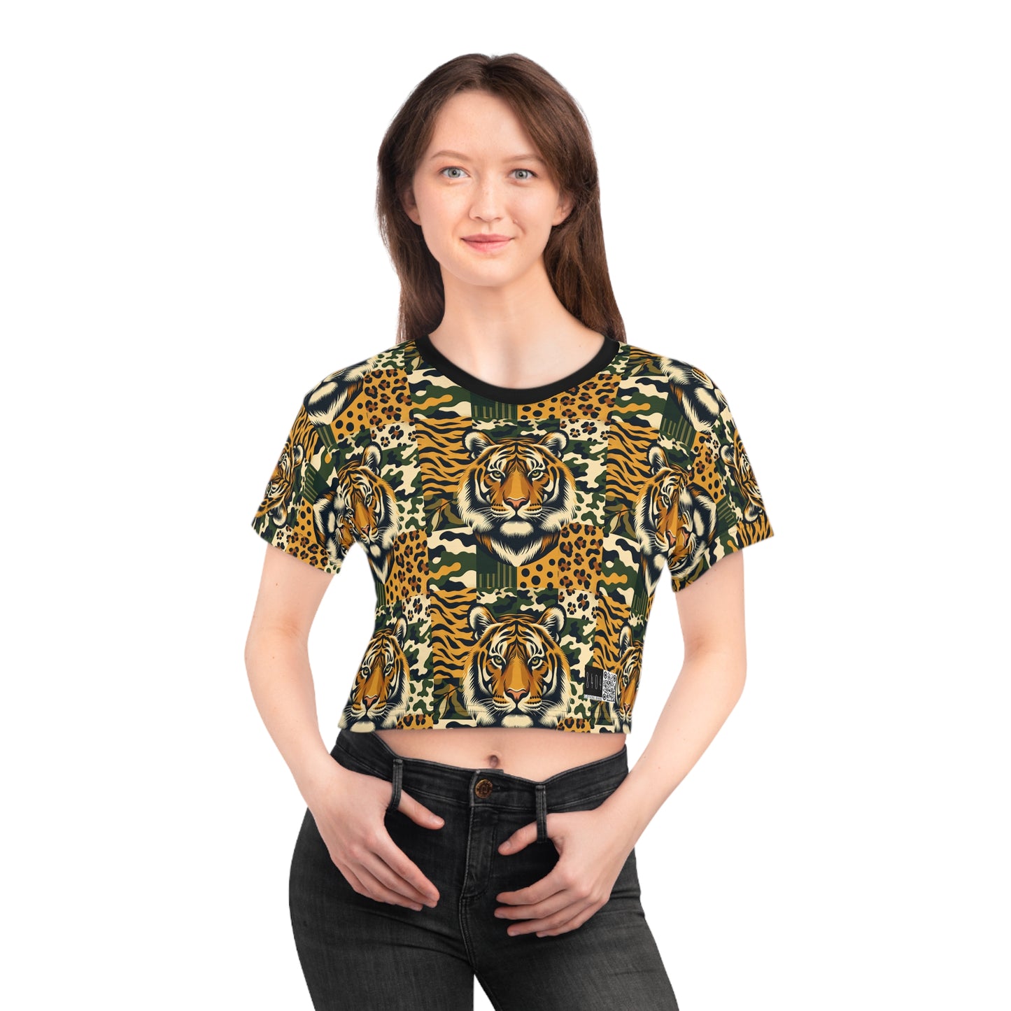 Streetwear Safari Urban Jungle Exploration Crop Tee - 8404 Design-64