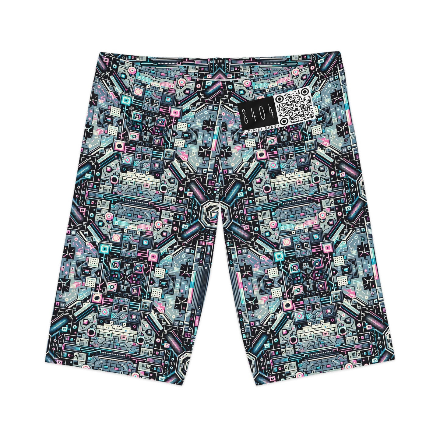 Digital Renaissance Tech-Forward Maximalism Women's Bike Shorts - 8404 Design-44