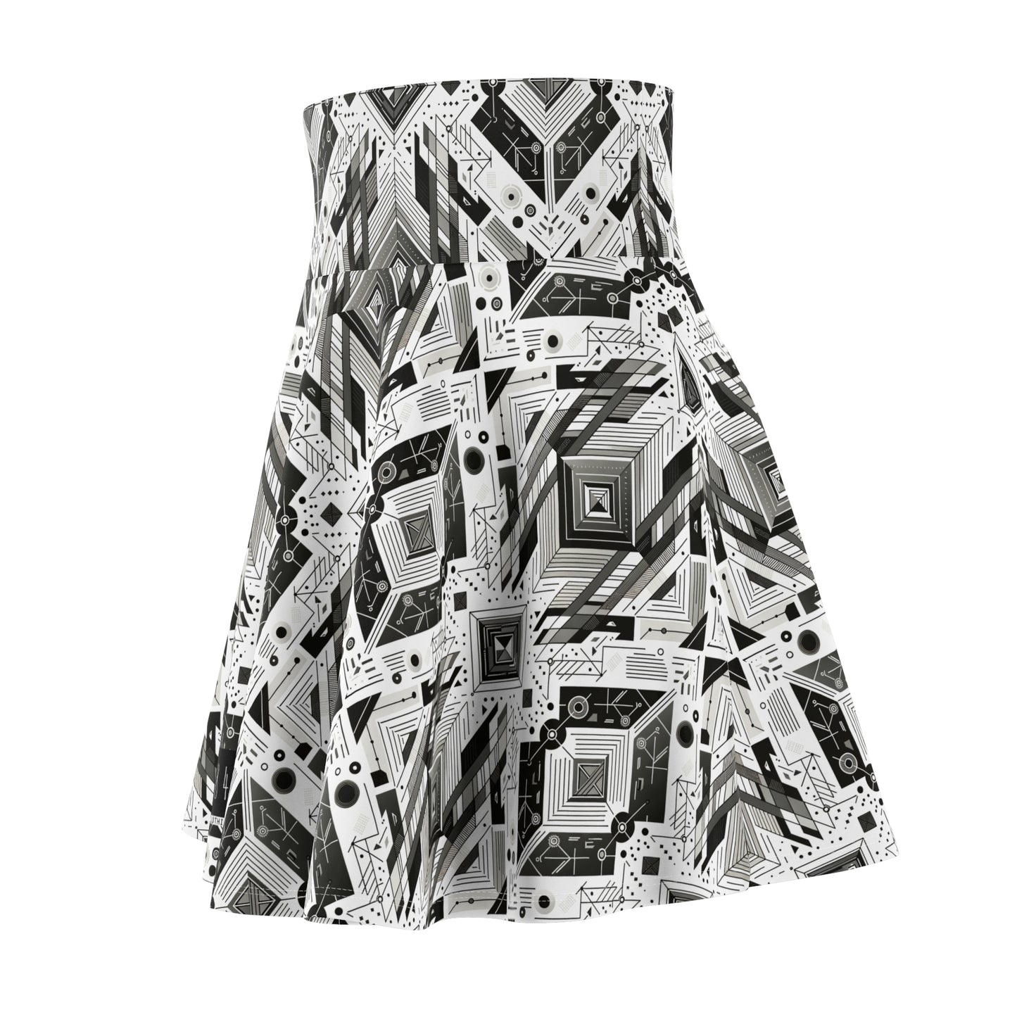 Digital Minimalism Minimalist Tech Women's Skater Skirt - 8404 Design-51
