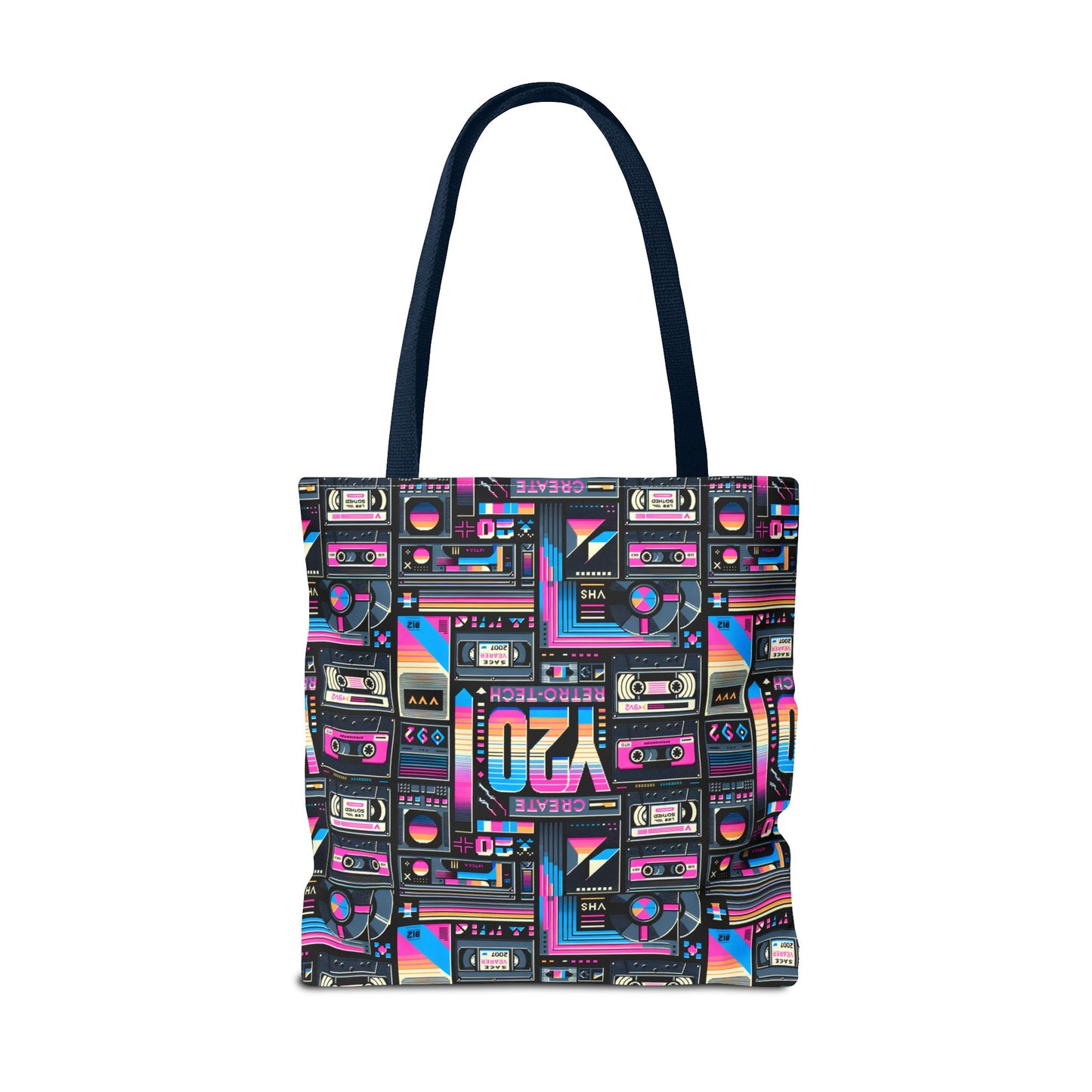 Digital Nostalgia Tech-Inspired Retro Fusion Tote Bag - 8404 Design-65