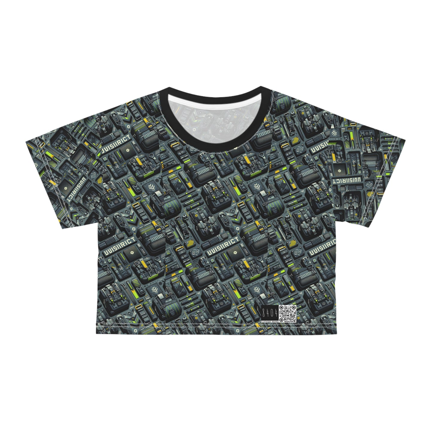 Tech Utility Streetwear Futuristic Tech-Forward Crop Tee - 8404 Design-47