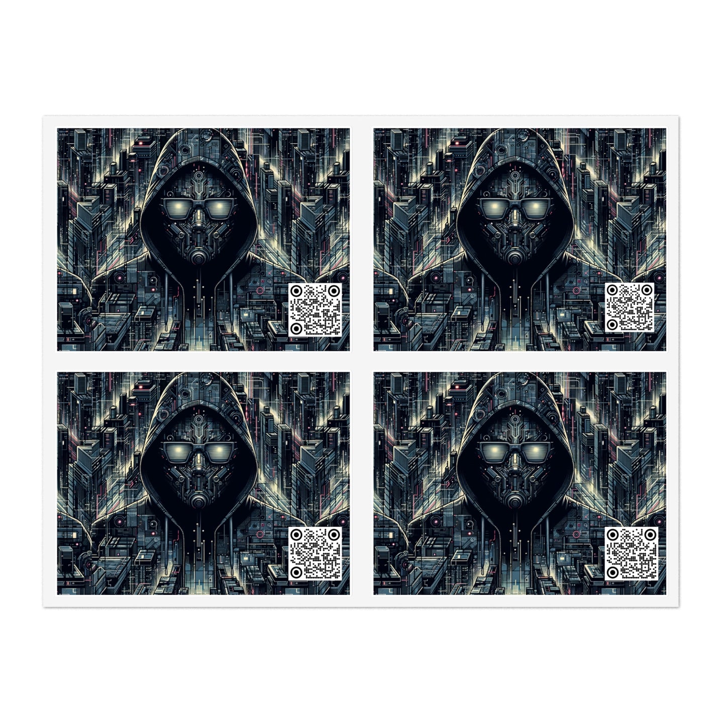 Tech Noir Aesthetics Sleek Tech Streetwear Sticker Sheets - 8404 Design-56