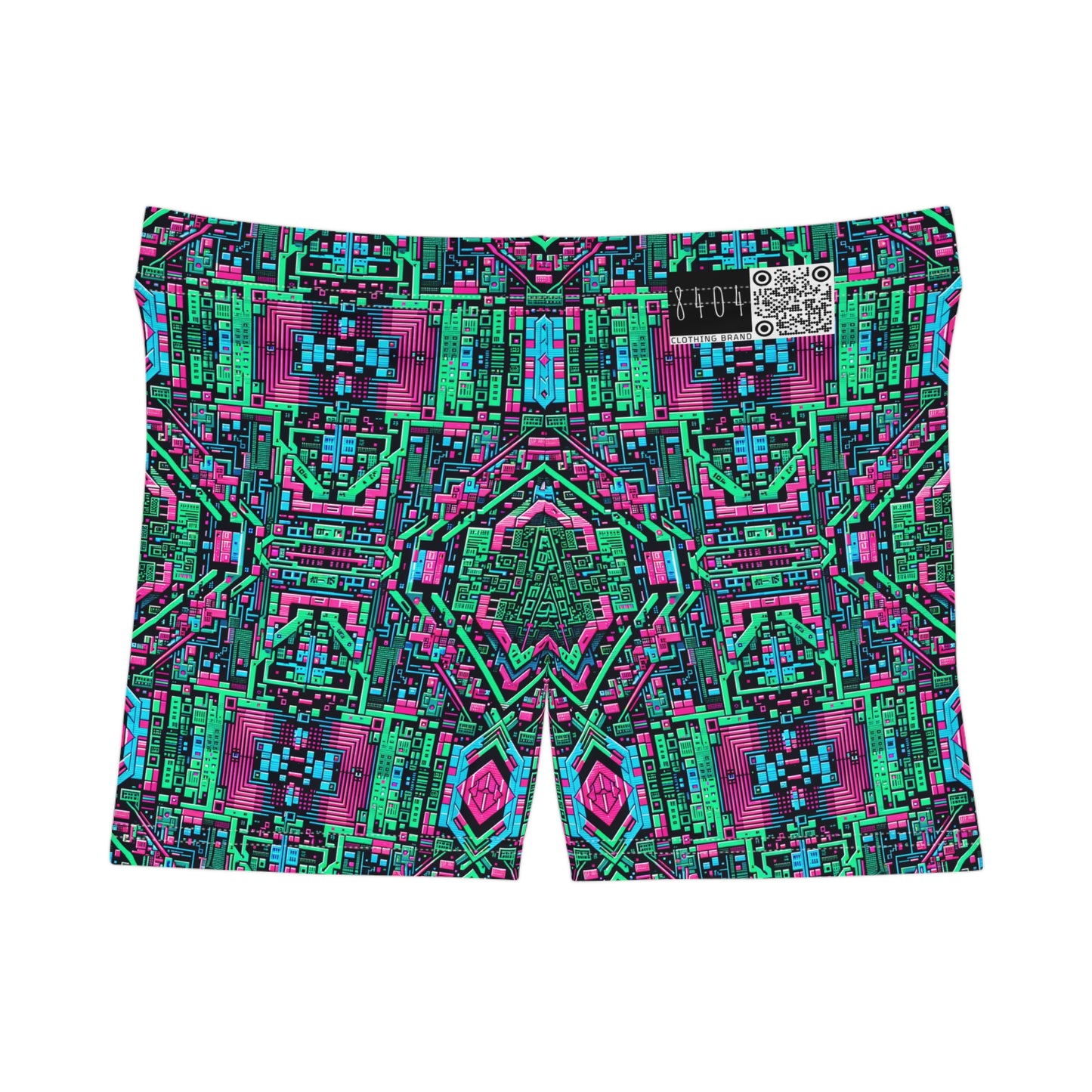Digital Glitch Vibes Tech-Inspired Streetwear Women's Shorts - 8404 Design-71