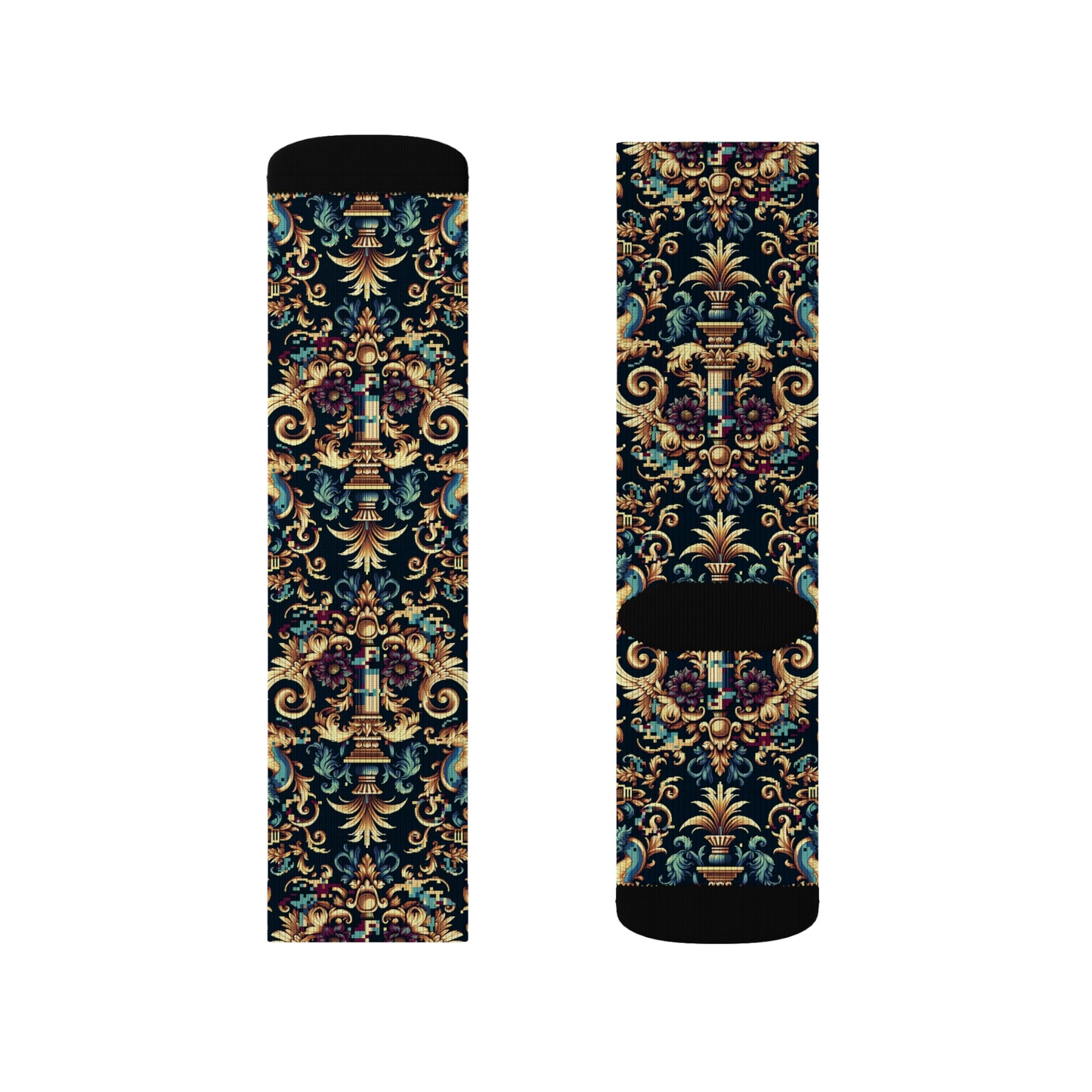 Digital Renaissance Modern Baroque Fusion Sublimation Socks - 8404 Design-57