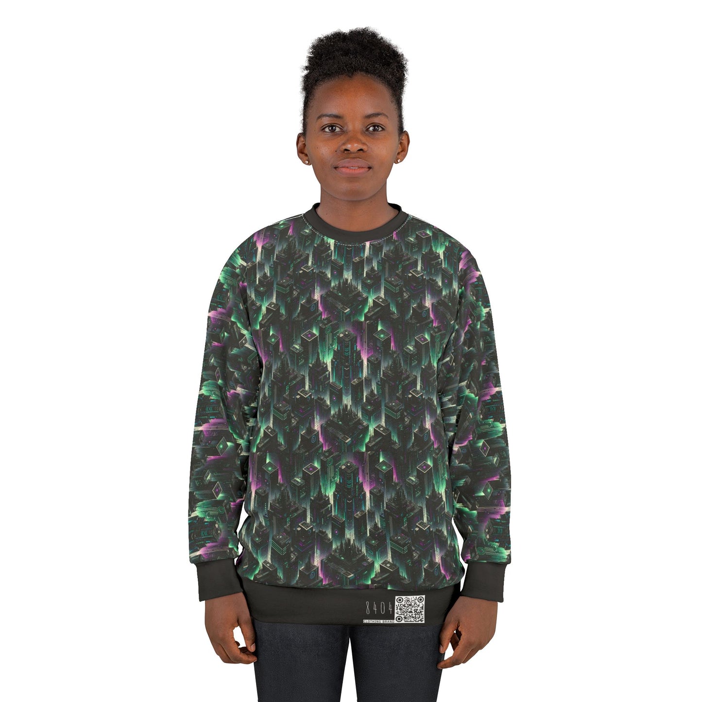 Tech Noir Aesthetics Tech-Forward Urban Dystopia Sweatshirt - 8404 Design-44