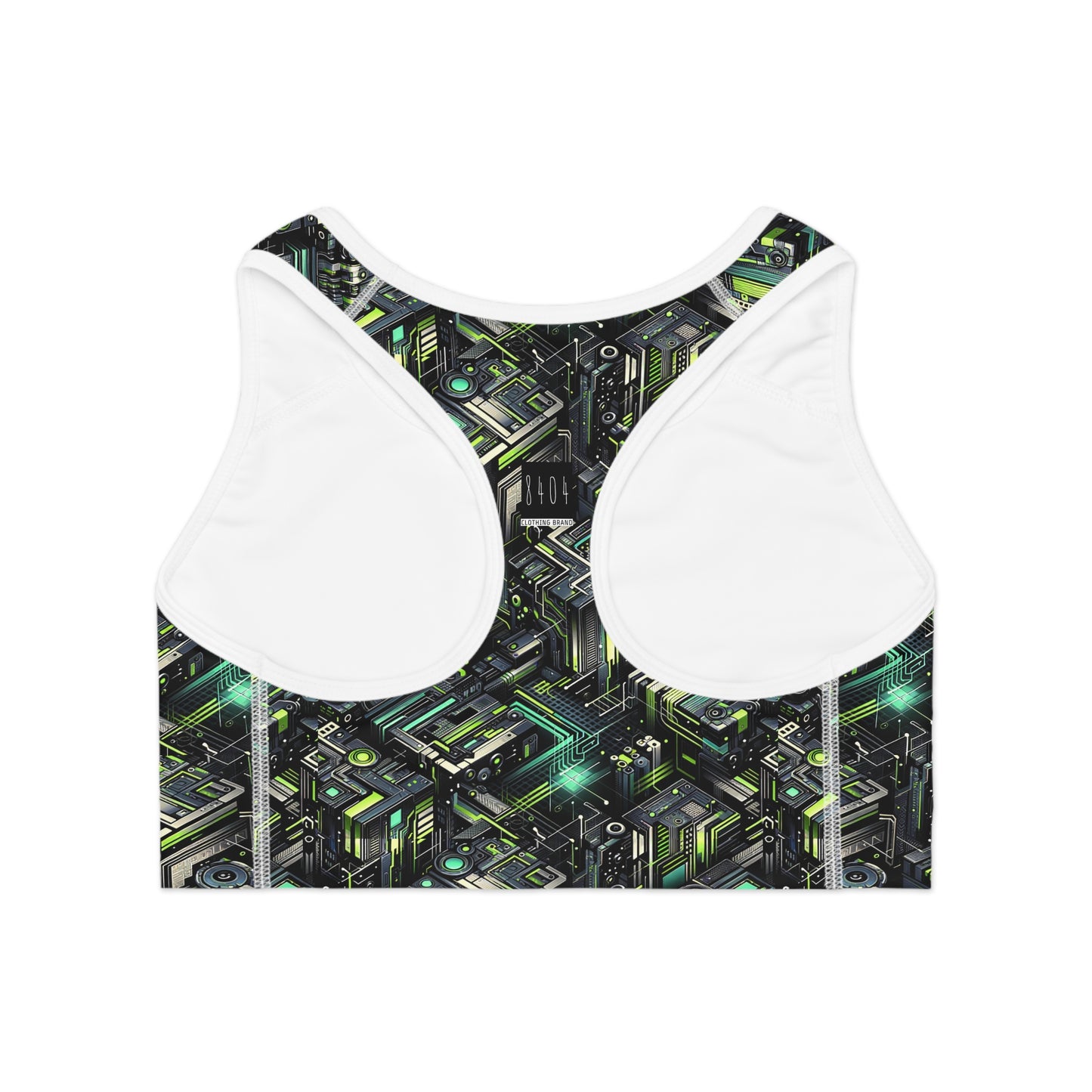 Tech-Infused Graphics Tech-Forward Streetwear Sports Bra - 8404 Design-47