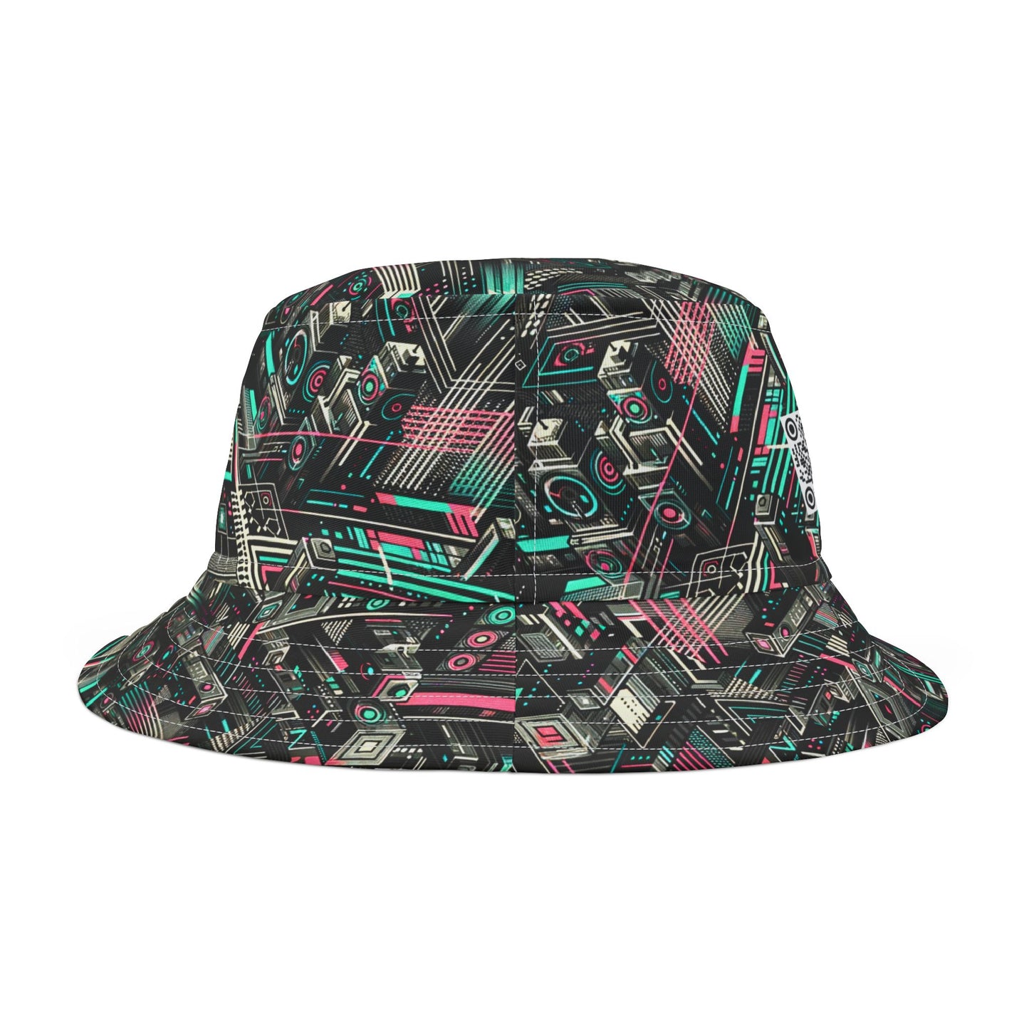 Digital Dreamland Tech-Inspired Streetwear Bucket Hat - 8404 Design-51