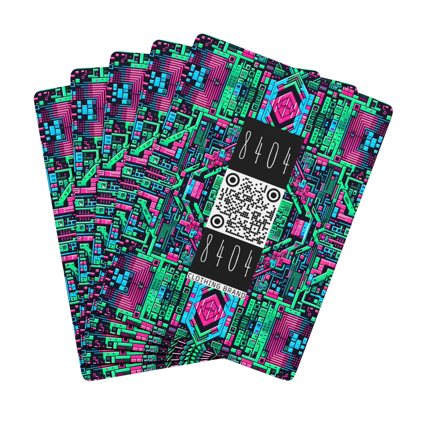 Digital Glitch Vibes Tech-Inspired Streetwear Poker Playing Cards - 8404 Design-71 B