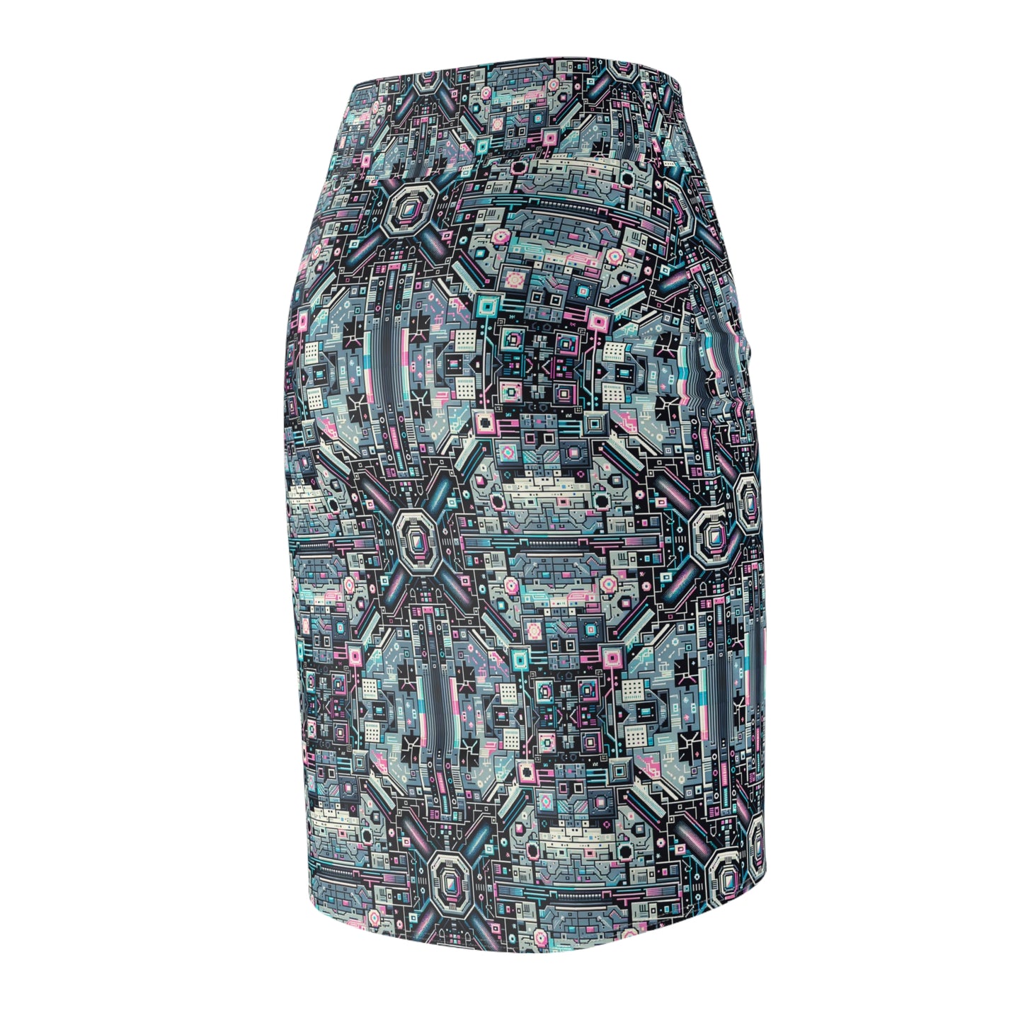 Digital Renaissance Tech-Forward Maximalism Women's Pencil Skirt - 8404 Design-44