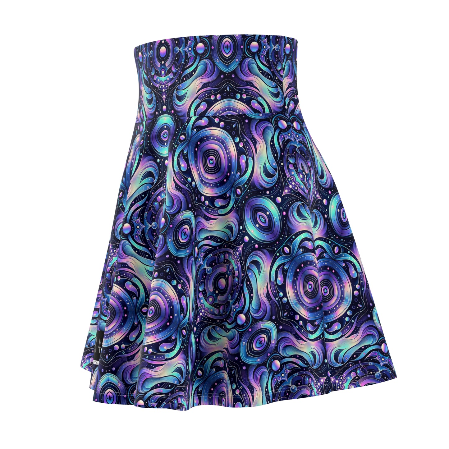 Iridescent Tech Fusion Tech-Forward Streetwear Women's Skater Skirt - 8404 Design-62