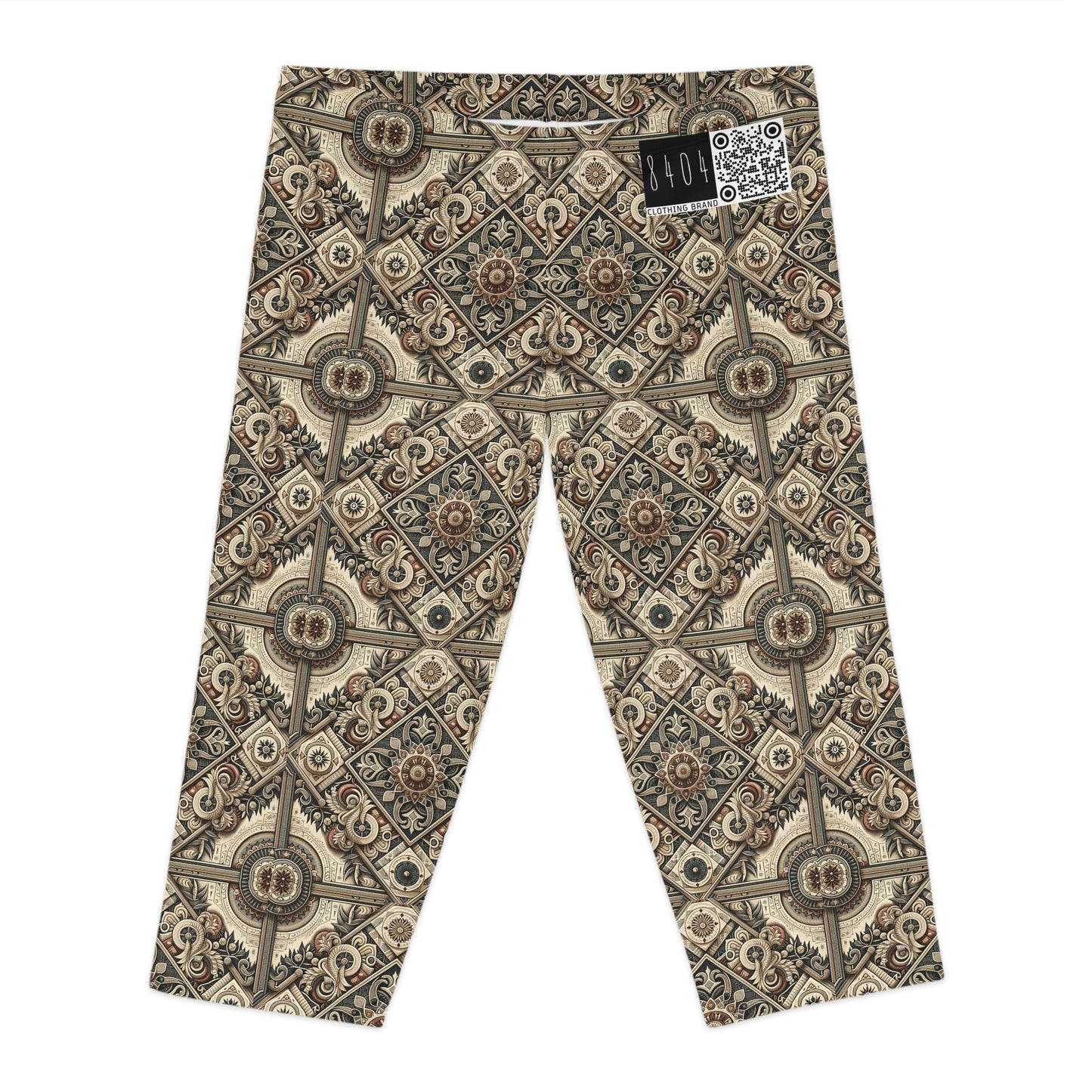 Graphic Workwear Capsule Artisanal Workwear Fusion Women's Capri Leggings - 8404 Design-61