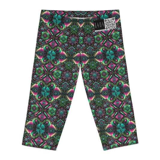 Tech-Infused Graphics Tech-Forward Streetwear Women's Capri Leggings - 8404 Design-45