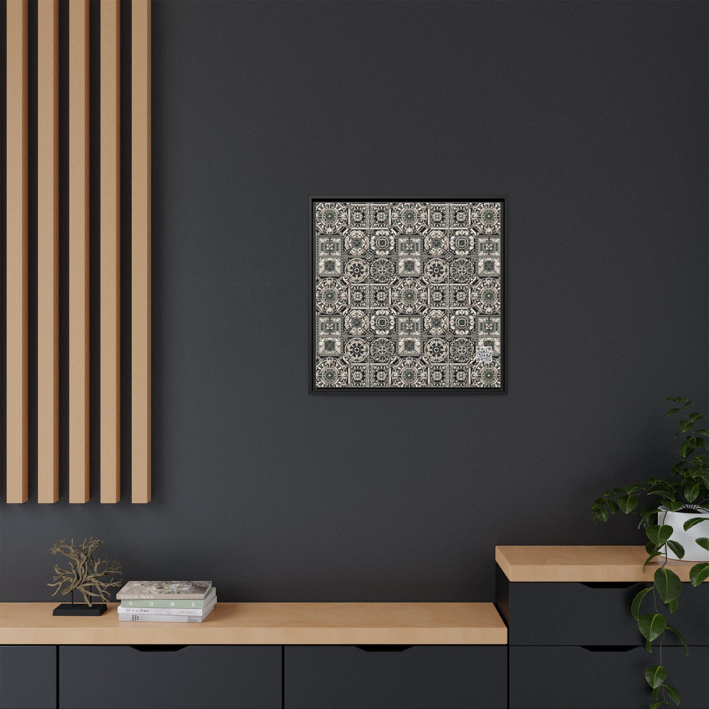 Cyber Garden Party Tech Garden Extravaganza Matte Canvas, Framed (multi-Color) - 8404 Design-45 A