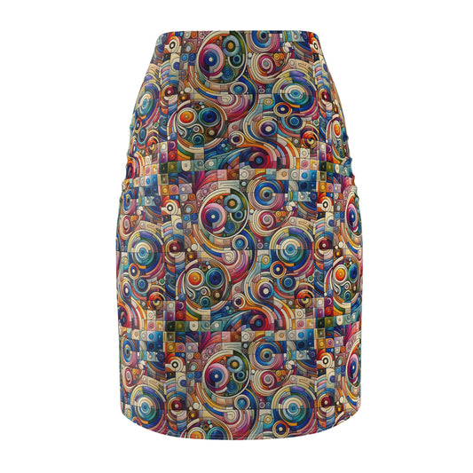 Digital Artistic Expression Artistic Streetwear Women's Pencil Skirt - 8404 Design-49