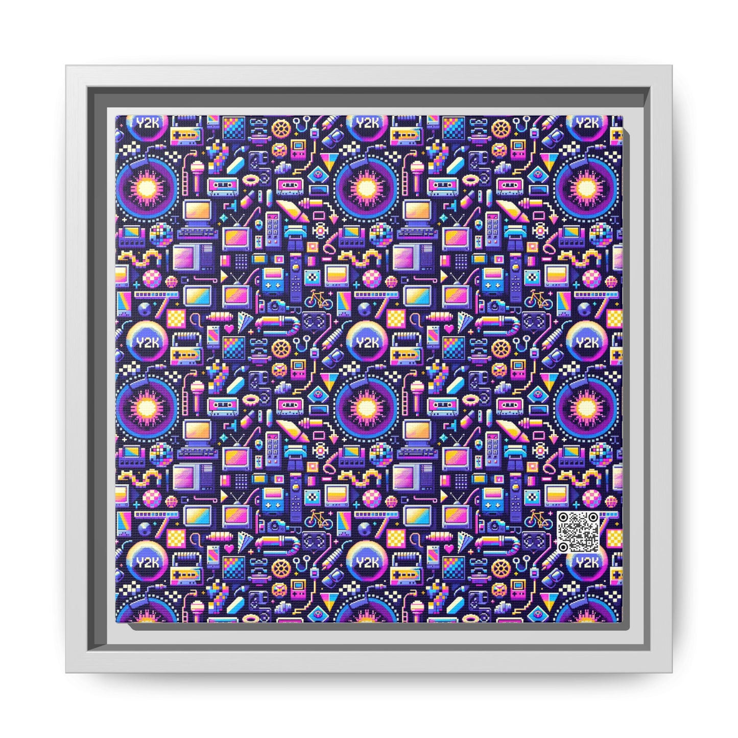 Digital Nostalgia Modern Retro Fusion Matte Canvas, Framed (multi-Color) - 8404 Design-64 B