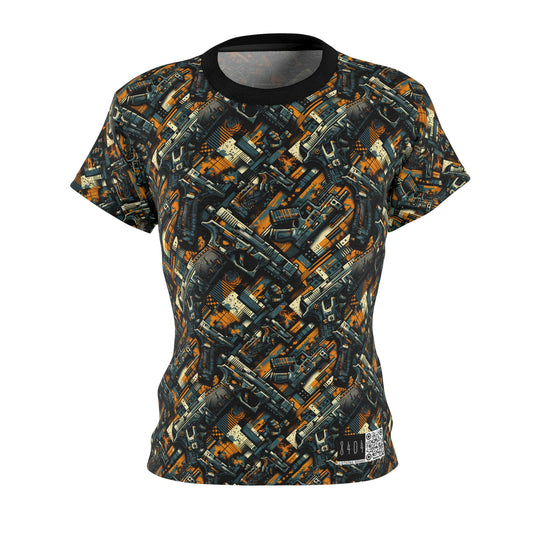 Digital Punk Futuristic Grunge Women's Cut & Sew Tee - 8404 Design-47