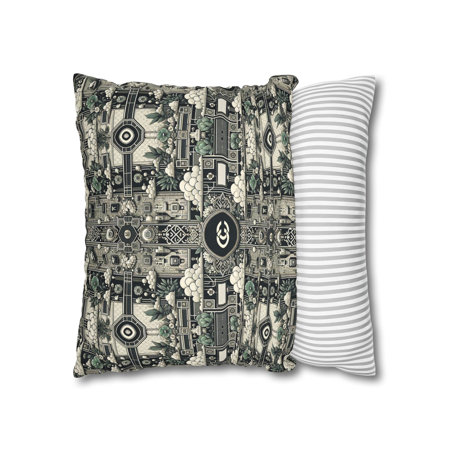 Cyber Garden Party Tech Garden Extravaganza Spun Polyester Square Pillowcase - 8404 Design-54