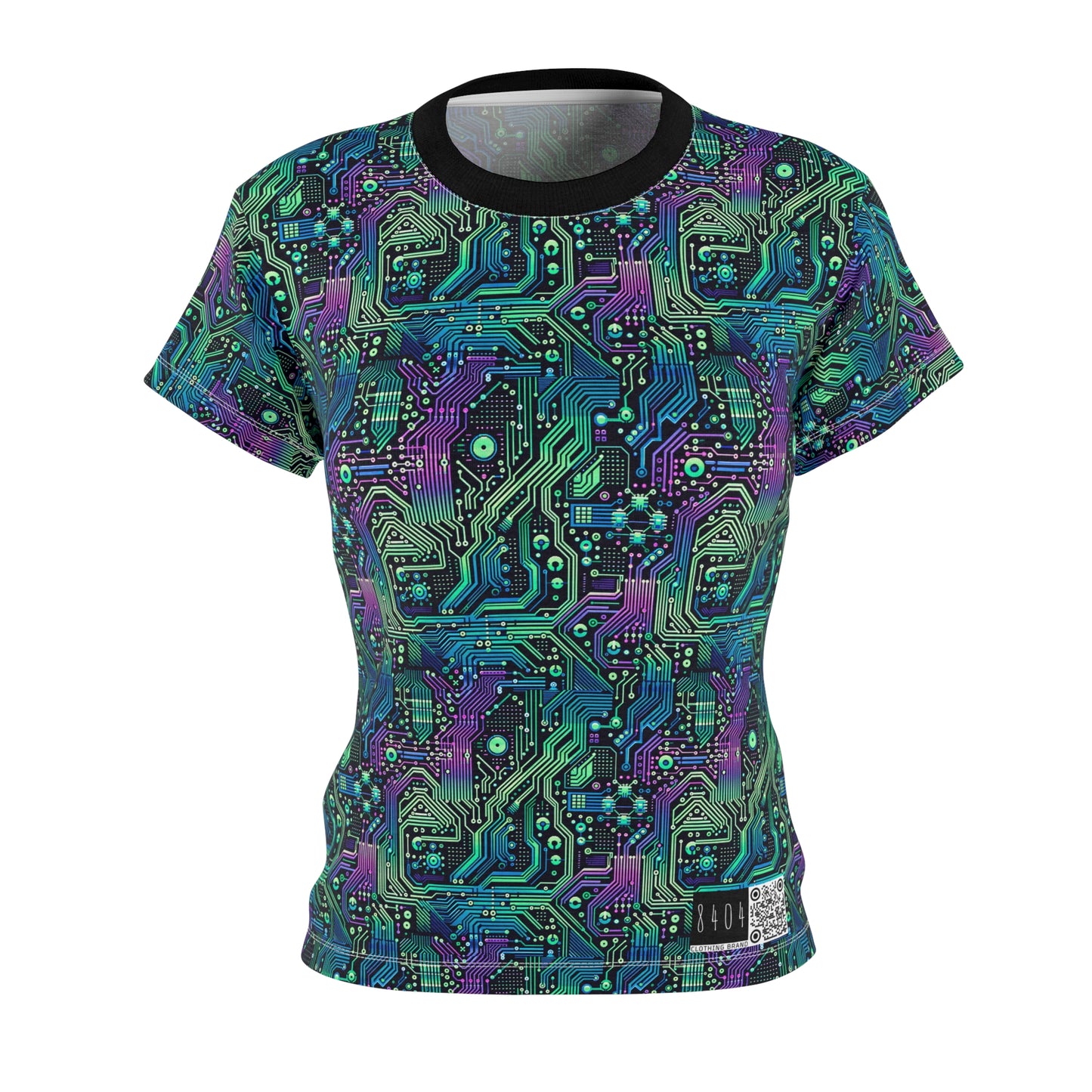 Tech-Infused Neon Tech-Forward Streetwear Women's Cut & Sew Tee - 8404 Design-66