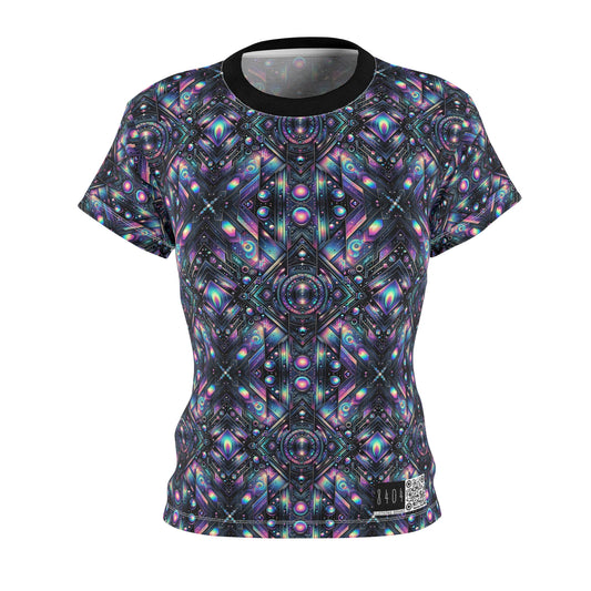 Galactic Hues Tech-Forward Cosmic Fusion Women's Cut & Sew Tee - 8404 Design-58