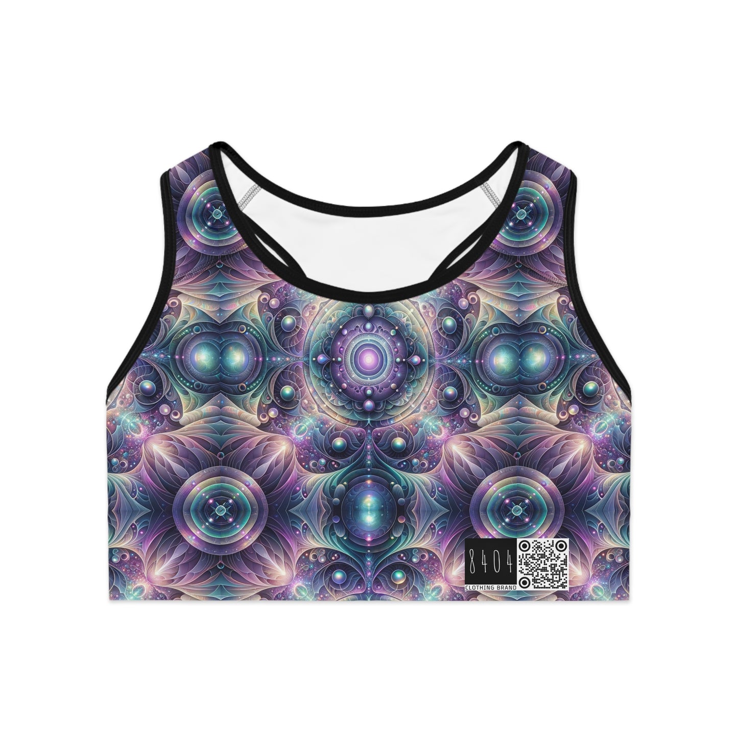 Iridescent Tech Fusion Tech-Forward Streetwear Sports Bra - 8404 Design-61