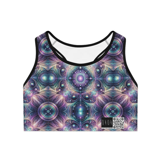 Iridescent Tech Fusion Tech-Forward Streetwear Sports Bra - 8404 Design-61