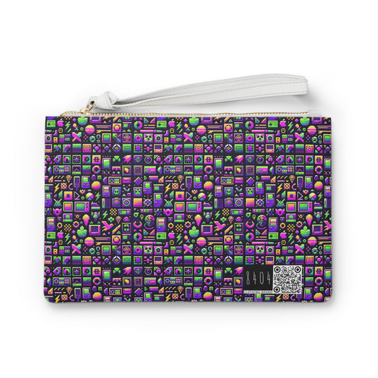 Digital Nostalgia Remix Modern Vintage Fusion Clutch Bag - 8404 Design-49
