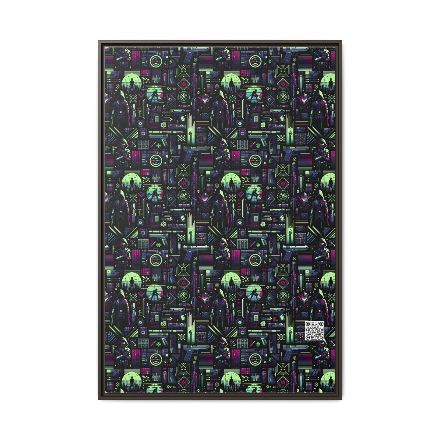 Tech Noir Futuristic Cyberpunk Matte Canvas, Framed (multi-Color) - 8404 Design-63 A