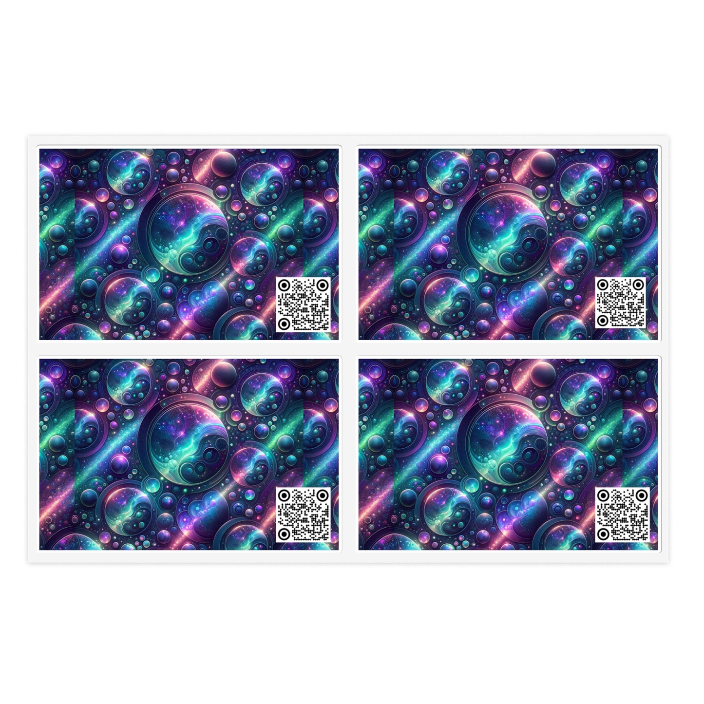 Iridescent Tech Fusion Tech-Forward Streetwear Sticker Sheets - 8404 Design-51