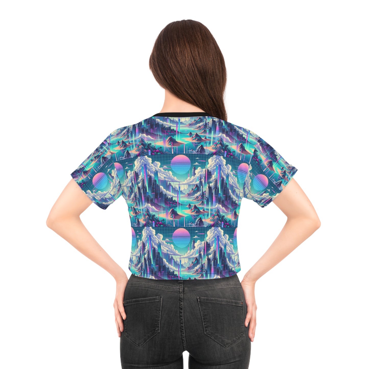Digital Dreamscapes Digitally-Inspired Streetwear With a Dreamy, Surreal Twist Crop Tee - 8404 Design-53