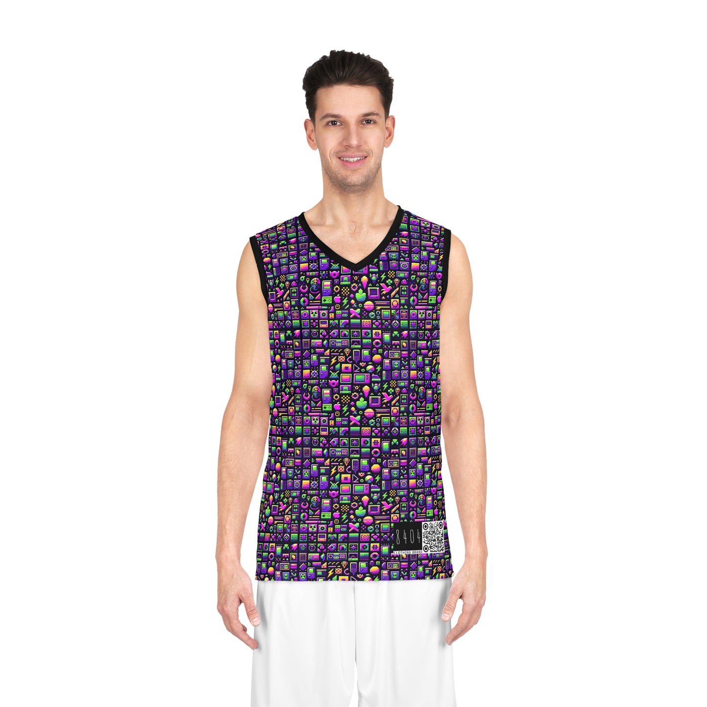 Digital Nostalgia Remix Modern Vintage Fusion Basketball Jersey - 8404 Design-49