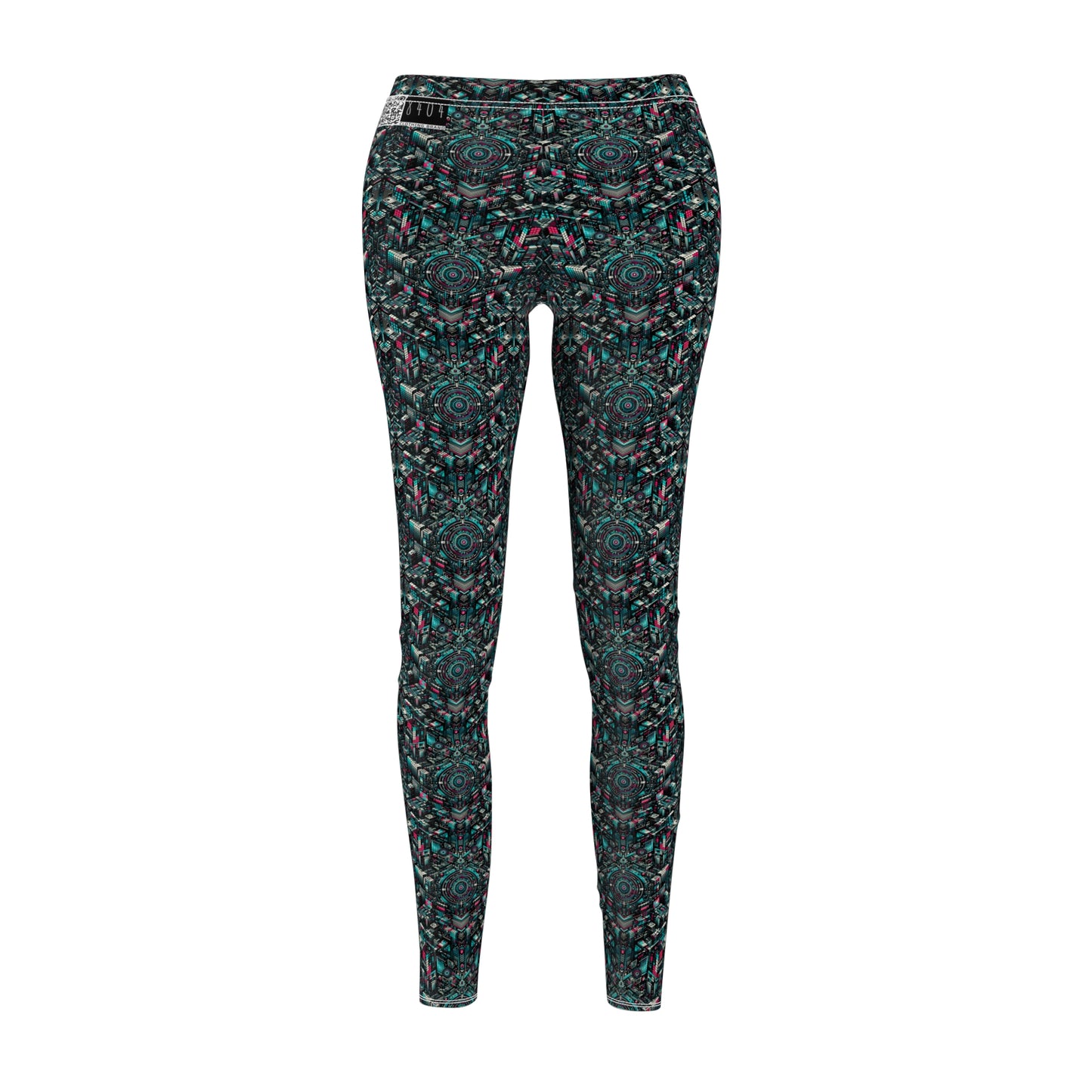 Digital Rebellion Tech-Inspired Streetwear Women's Cut & Sew Casual Leggings - 8404 Design-54