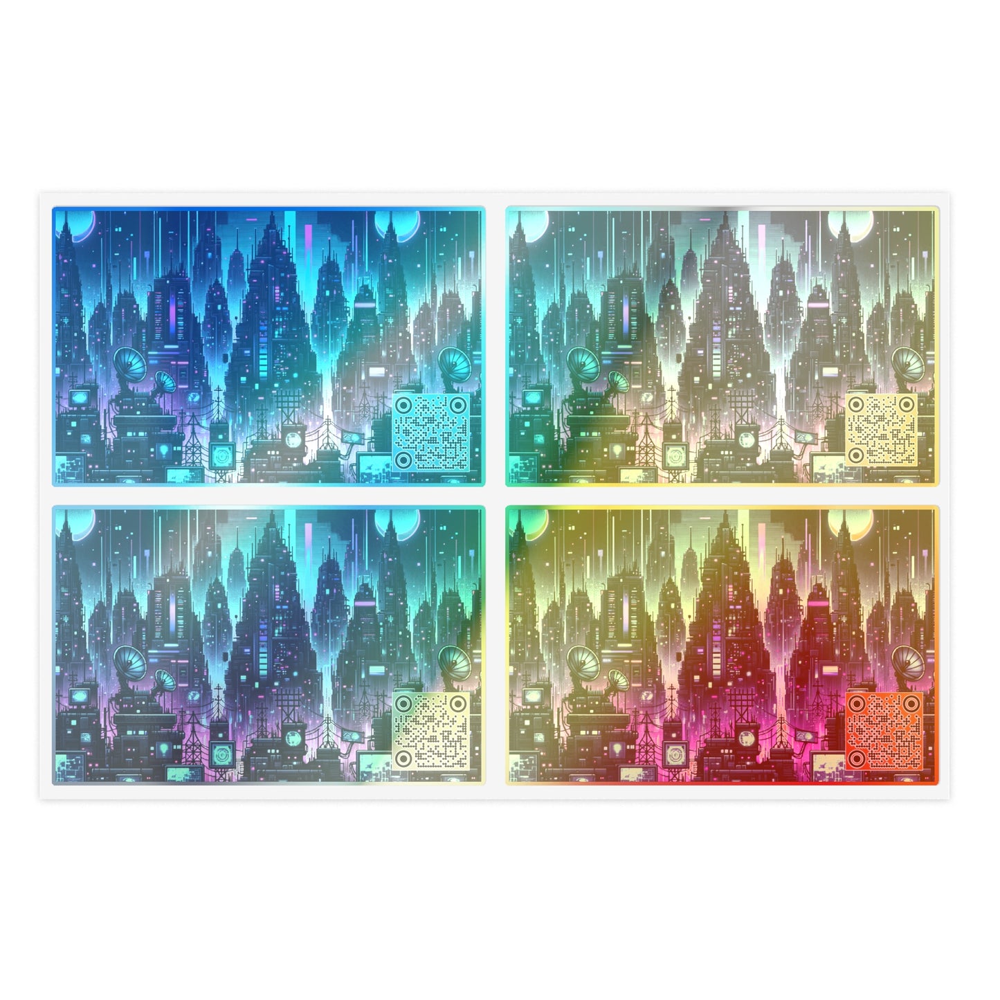 Tech Noir Graphics Futuristic Cyberpunk Sticker Sheets - 8404 Design-54
