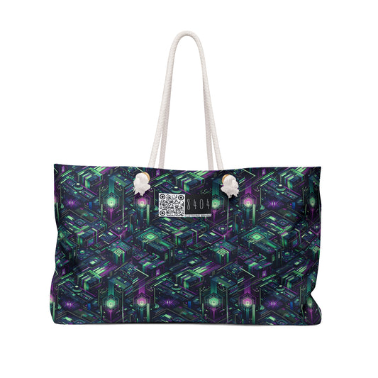 Tech Noir Aesthetics Tech-Forward Urban Dystopia Weekender Bag - 8404 Design-43