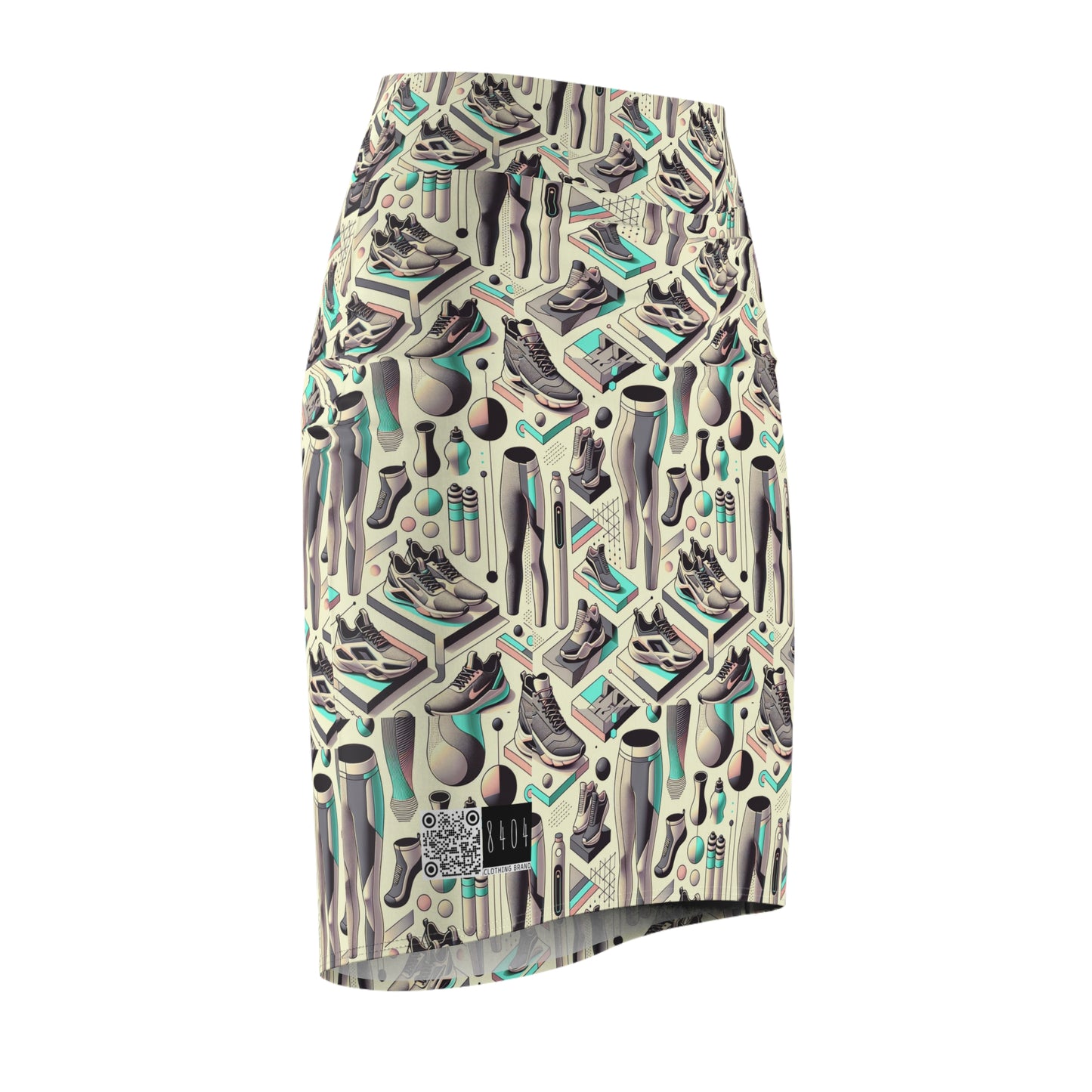 Tech-Infused Athleisure Futuristic Athletic Tech Women's Pencil Skirt - 8404 Design-44
