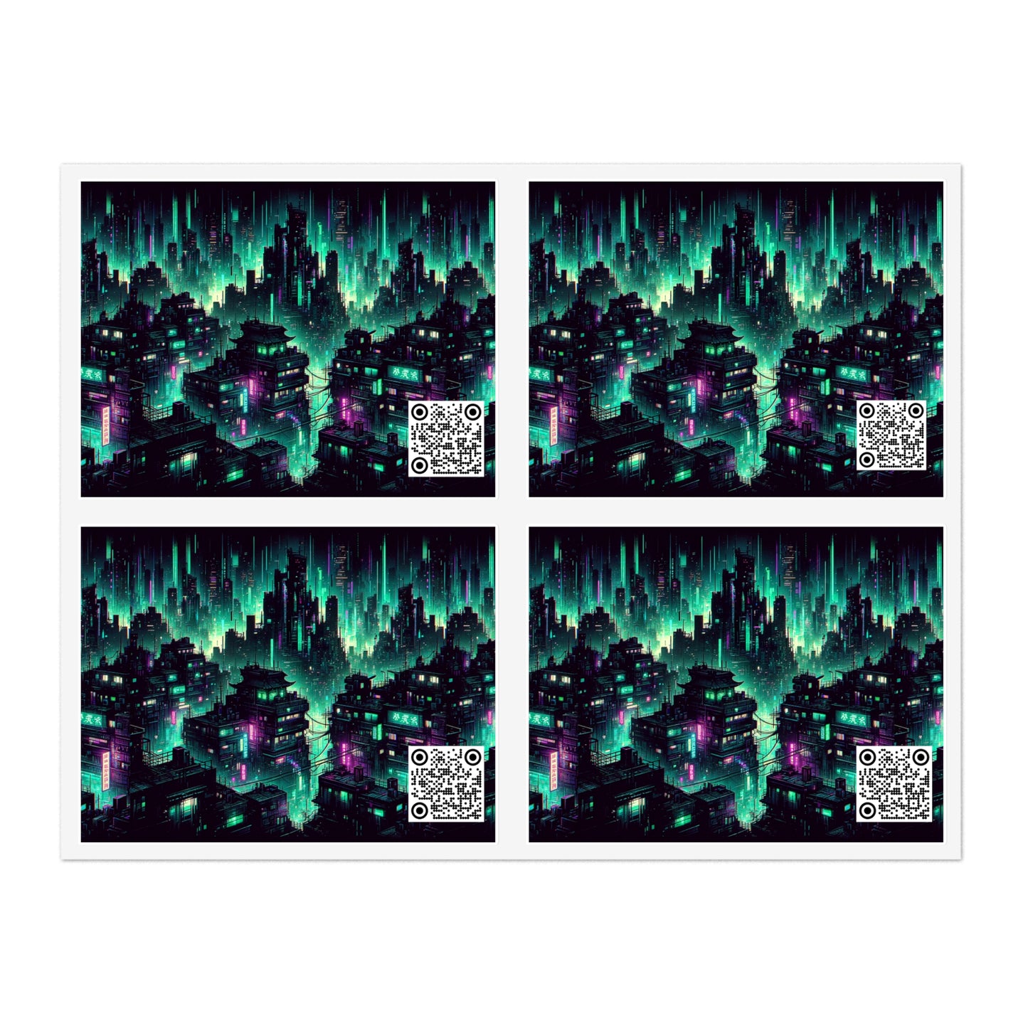 Tech Noir Graphics Futuristic Cyberpunk Sticker Sheets - 8404 Design-56