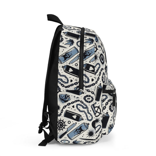 Cultural Rebellion Graphics Edgy and Rebellious With a Hint of Nostalgia Backpack - 8404 Design-57