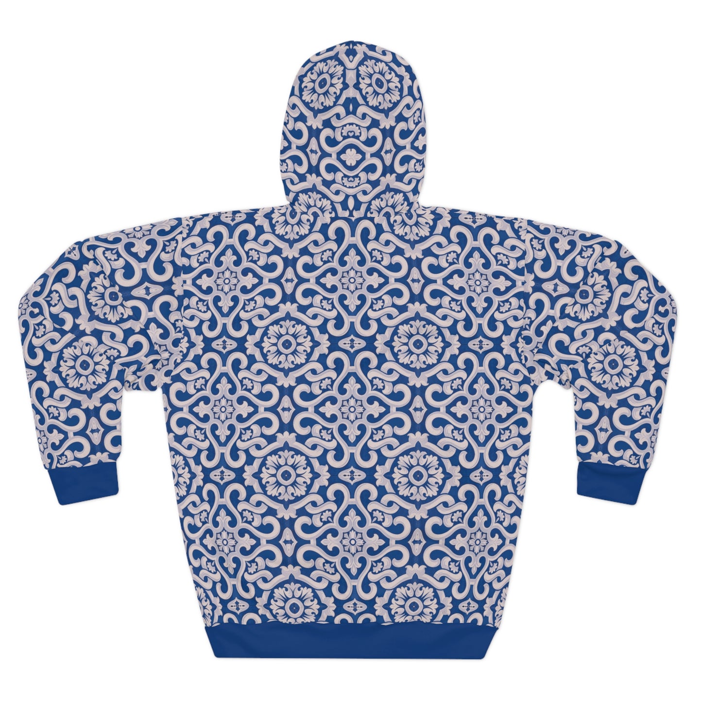 8404 Unisex Adult's "elegant Mosaic" Fashion Pullover Hoodie in Royal Blue