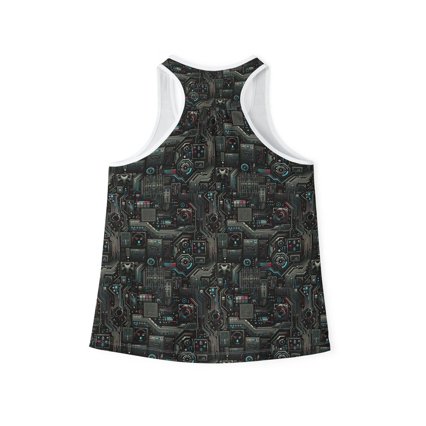 Tech Noir Aesthetics Sleek Tech Streetwear Women's Tank Top - 8404 Design-52