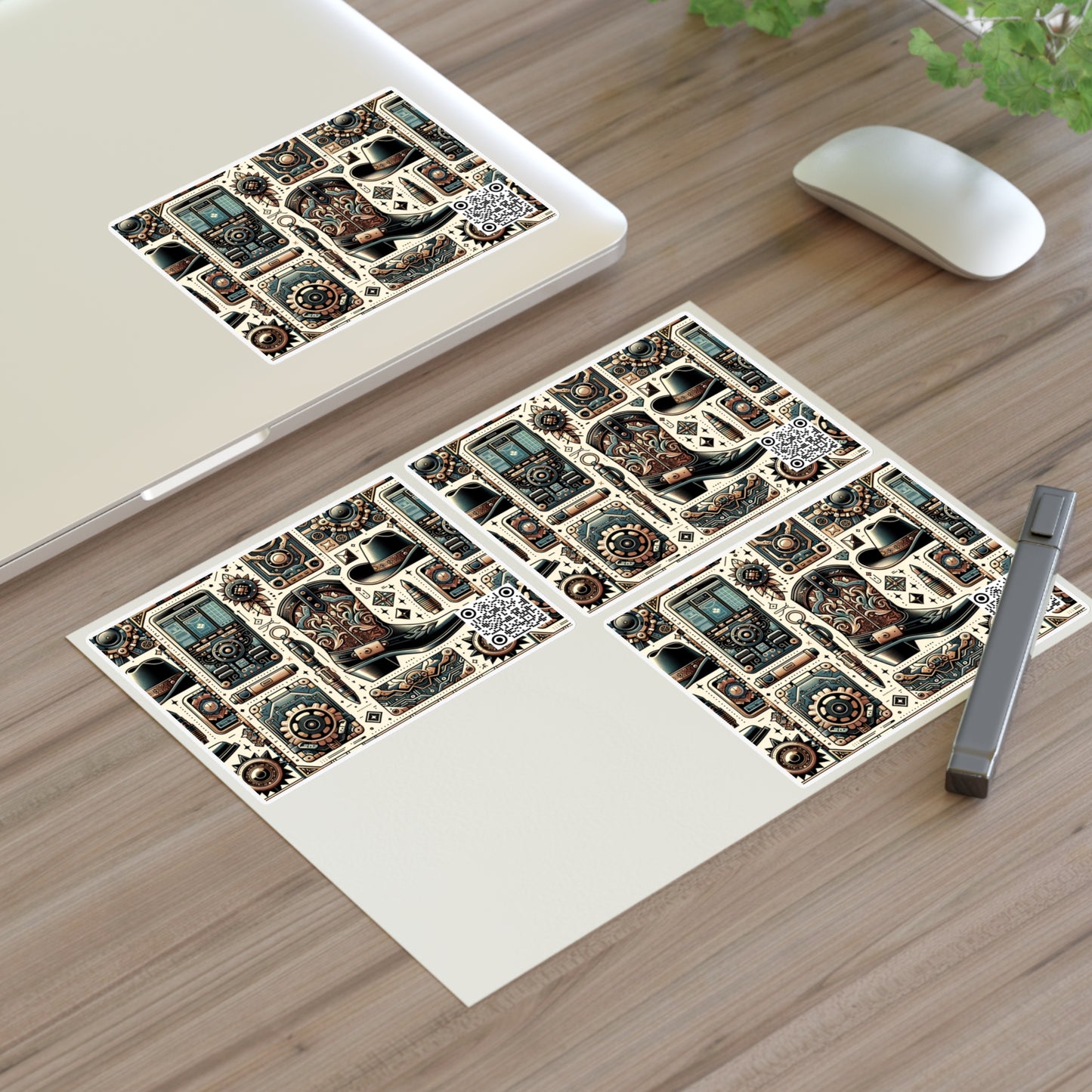 Digital Cowboy Chic Tech-Infused Western Fusion Sticker Sheets - 8404 Design-51